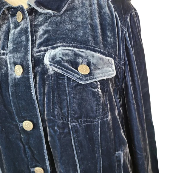 Sundance Blue Velvet Silk Blend Jacket Size Medium - Picture 7 of 15